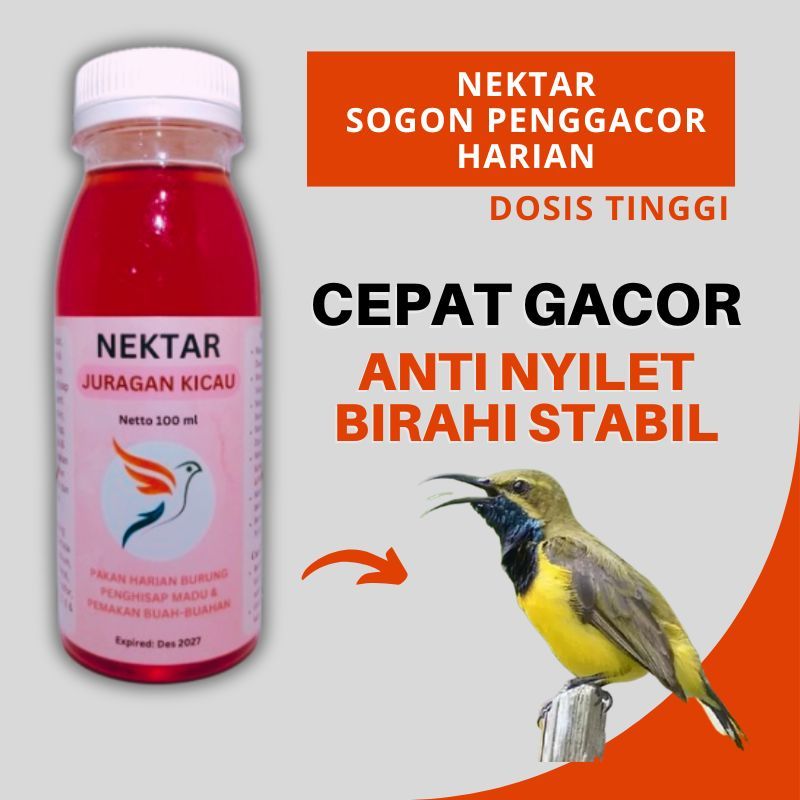 Juragan Kicau Nektar Sogon Penggacor Harian Dosis Tinggi Biar Cepat Gacor Konslet