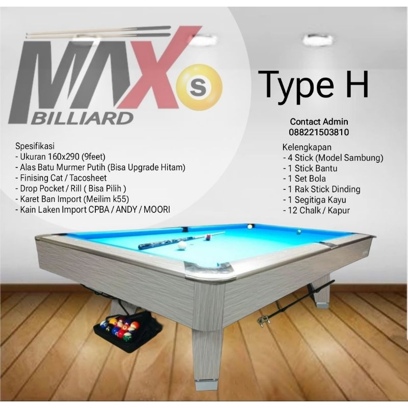 Meja Billiard 9 feet Model Mr-Sung Murrey Xinjue Oriley bisa request custom