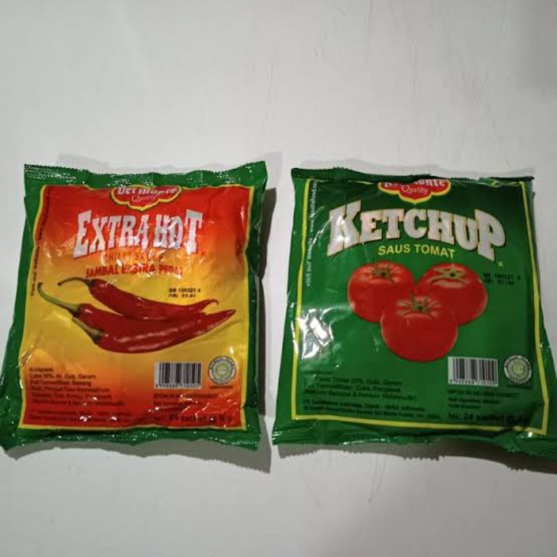 

DELMONTE SAUS TOMAT DAN SAUS SAMBAL ISI 24 SACHET