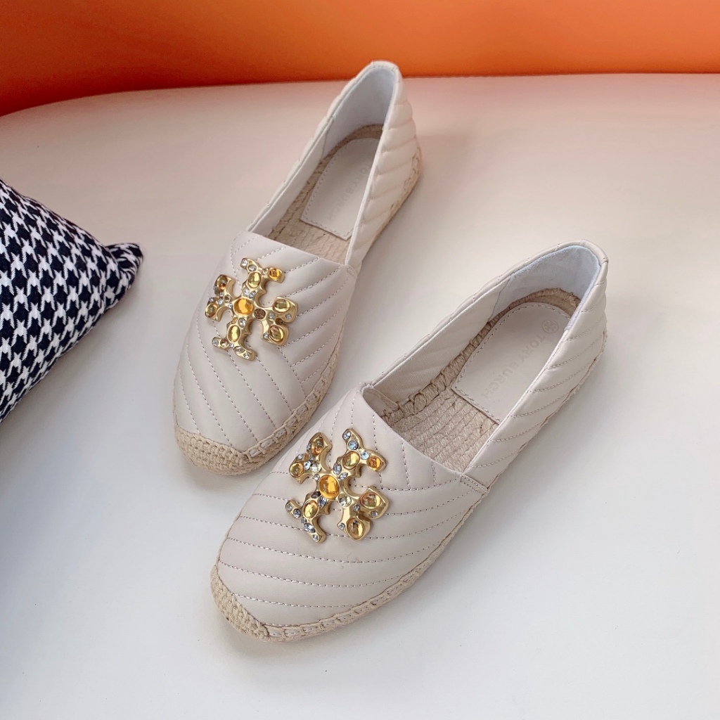 TB Tory Burch flat rhinestone espadrilles