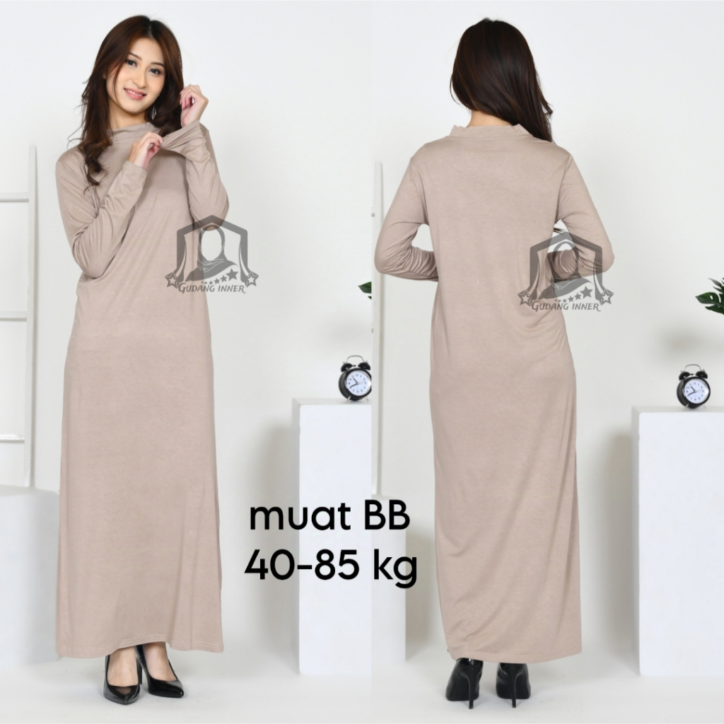 Inner Dress Span Lengan Panjang Bahan Kaos Rayon