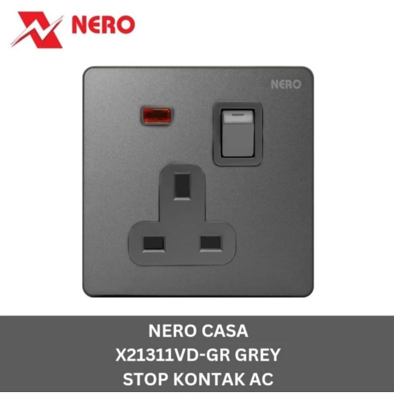 STOP KONTAK AC NERO GREY CASA X2 AC NERO
