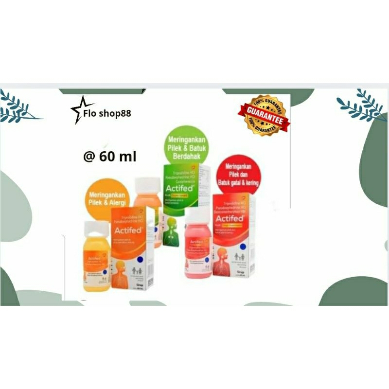 A - AKTIFED / 60 ML / AKTIFED MERAH / ORANGE / AKTIFED HIJAU / AKTIFED FLU DAN BATUK / AKTIFED BATUK