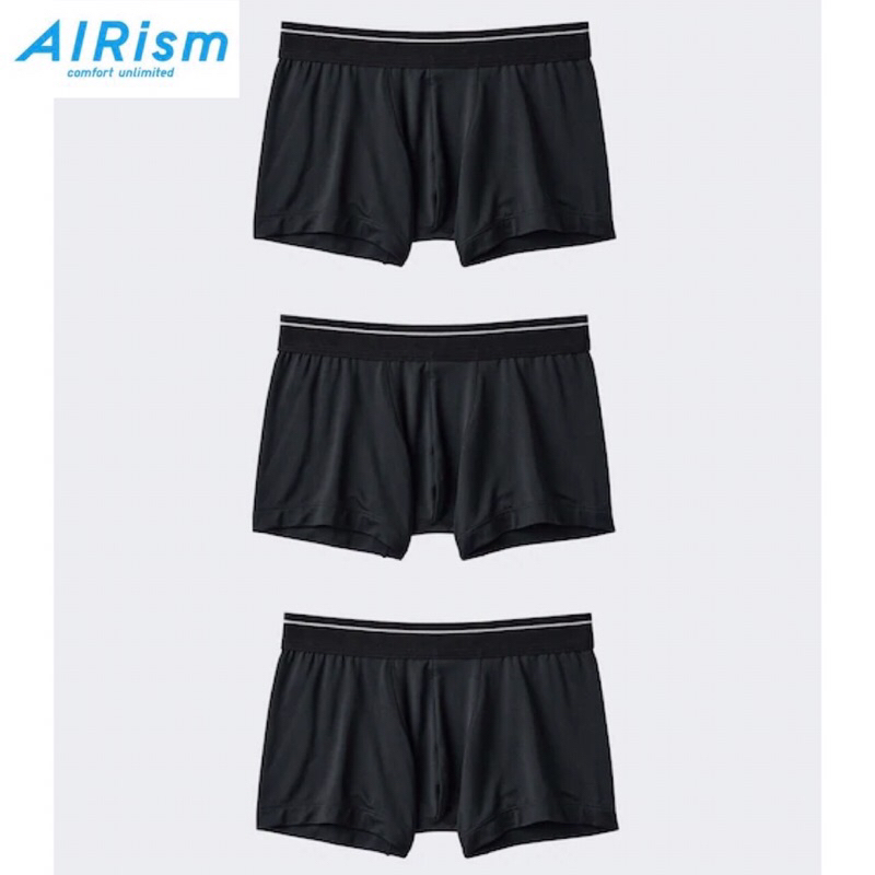 UNIQLO Kids AIRism Celana Dalam Boxer Anak Laki-Laki Black 3 Pcs
