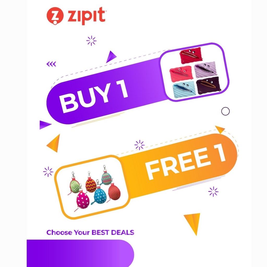 

[B1G1] Zipit Grillz Monster Jumbo Pouch - Peach + Zipit Easter Egg Keychain