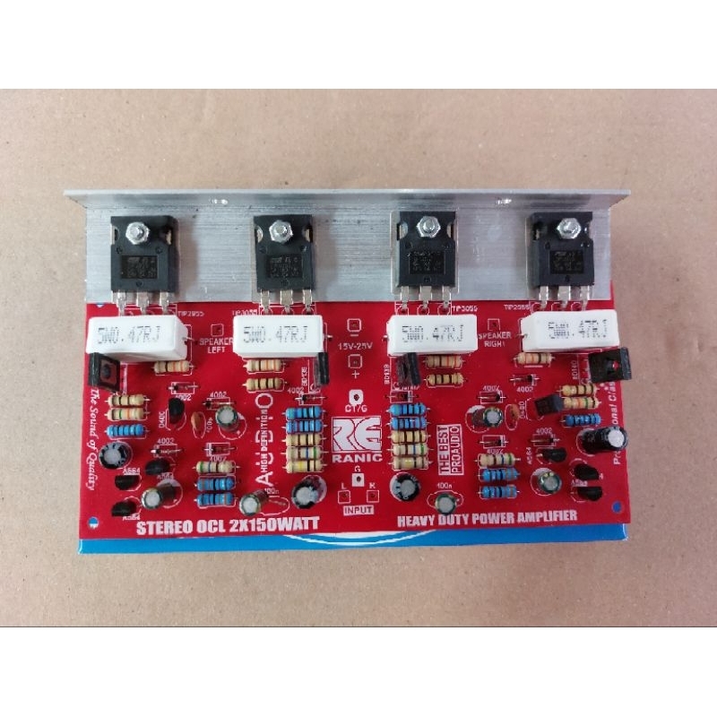Kit Power Amplifier OCL Stereo 150 Watt 200 Watt Tip2955 TIP3055