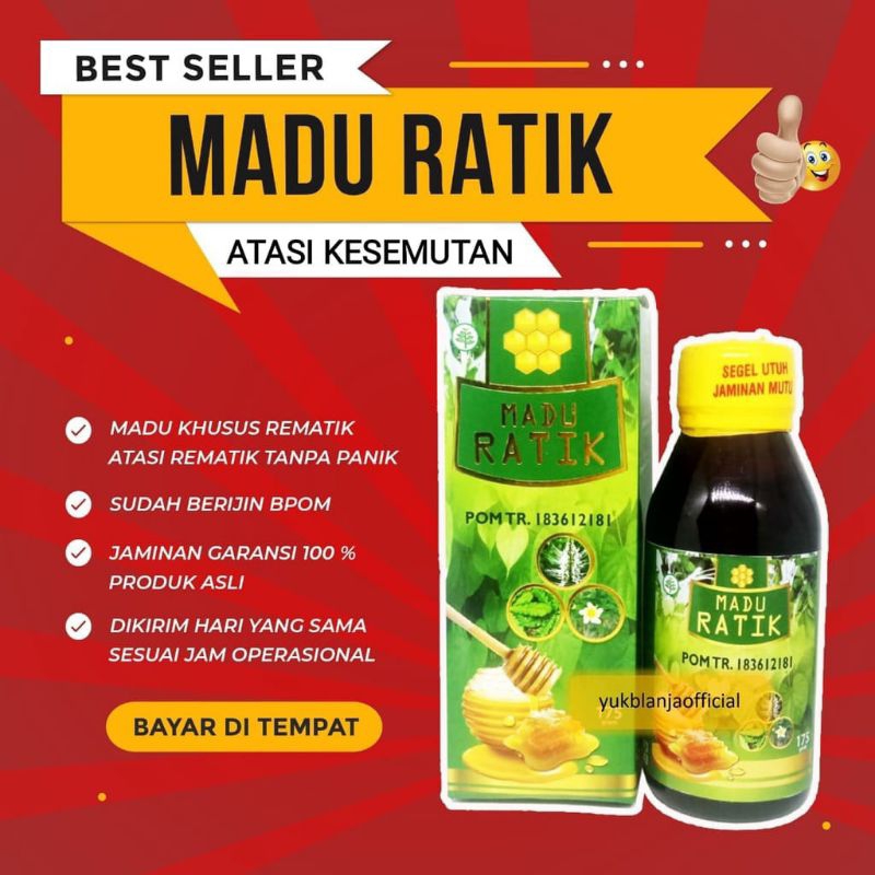 Madu Ratik Asli 100% Original Atasi Rematik Keseleo Nyeri Sendi
