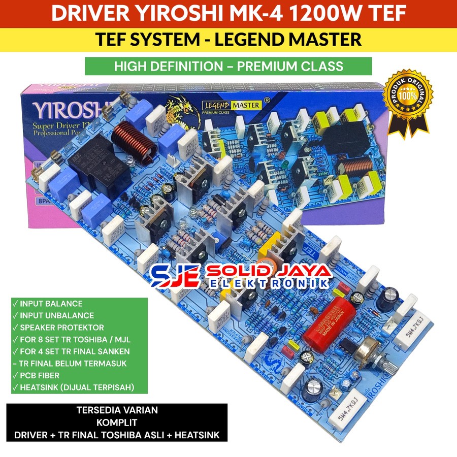 KIT DRIVER POWER YIROSHI MK4 1200W TANPA TR FINAL AMPLI AMPLIFIER MONO 1200 W WATT MK 4 MK-4 PCB FIB