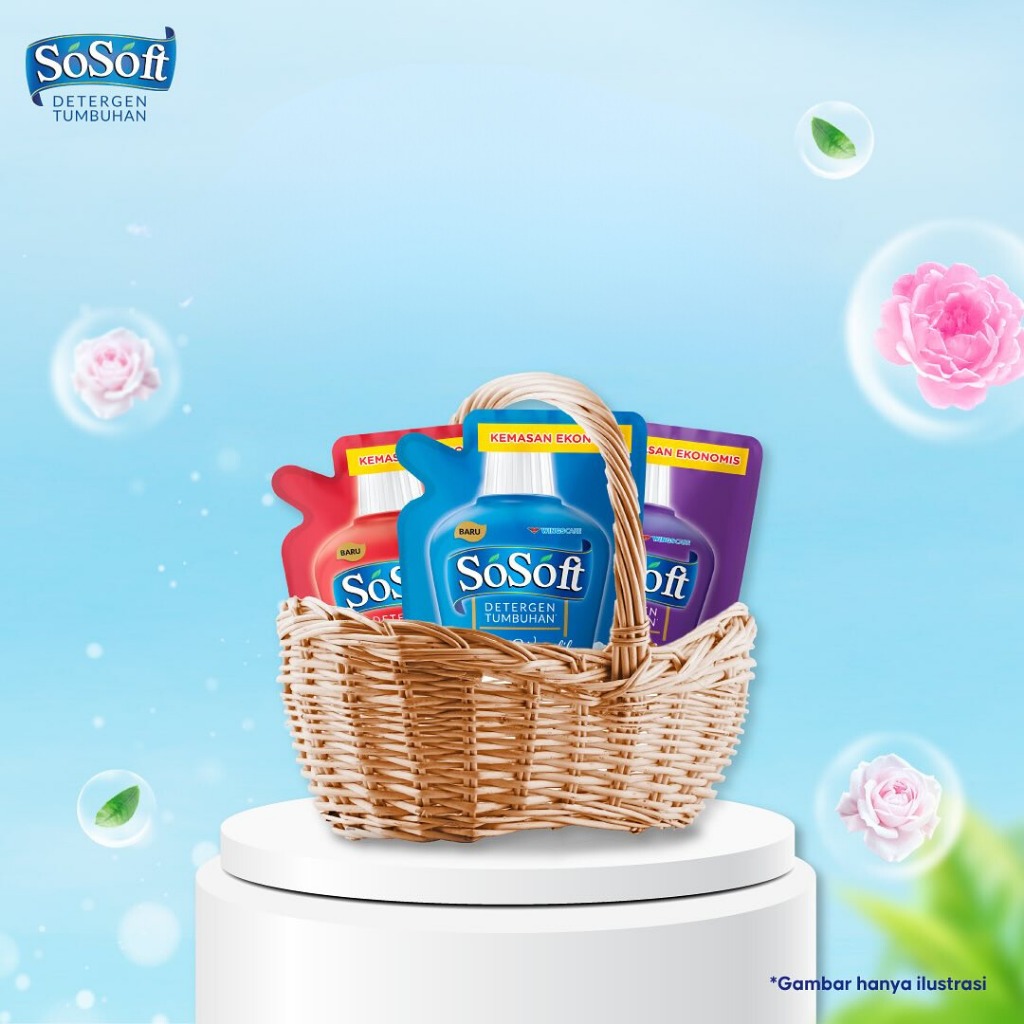 Sosoft So Soft Liquid Detergent Cair 360ml Pouch All Variant