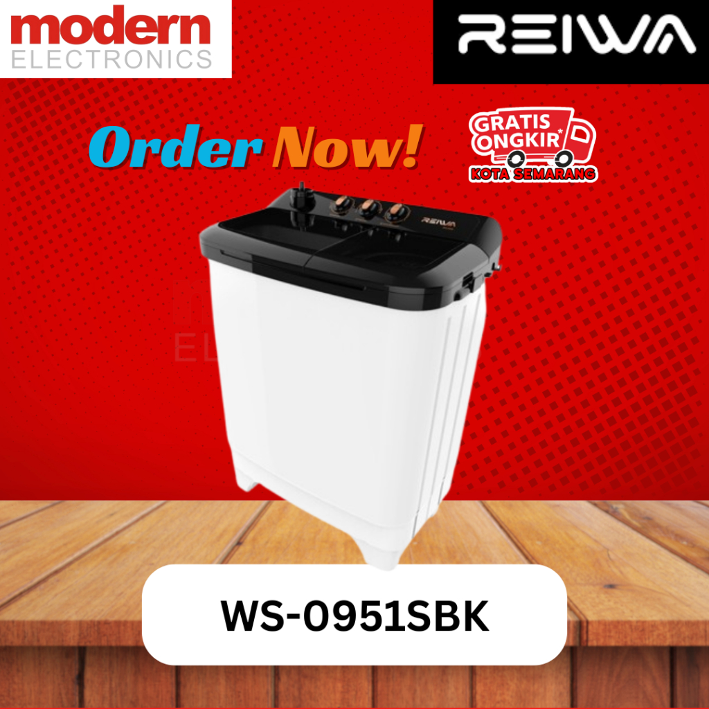 REIWA Mesin cuci reiwa 2 tabung 8 kg WS-0951SBK