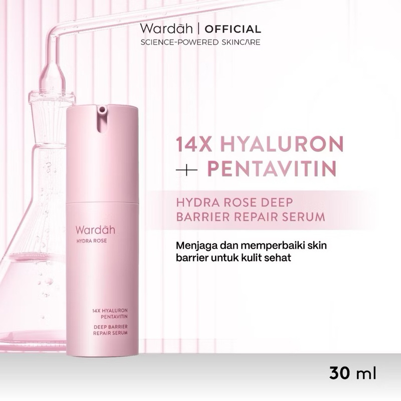 Wardah Hydra Rose 14x Hyaluron Pentavitin Deeep Barrier Repair Serum