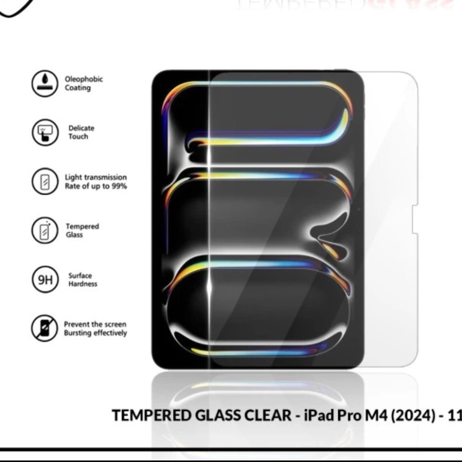 [ ipad m4 pro / IPAD PRO 11 M4 2024 / IPAD PRO 13 M4 2024 ] TEMPERED GLASS ANTI GORES KACA BENING