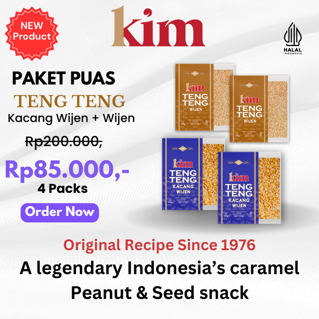 

KIM Teng Teng Paket Puas isi 4 packs Kacang wijen dan wijen