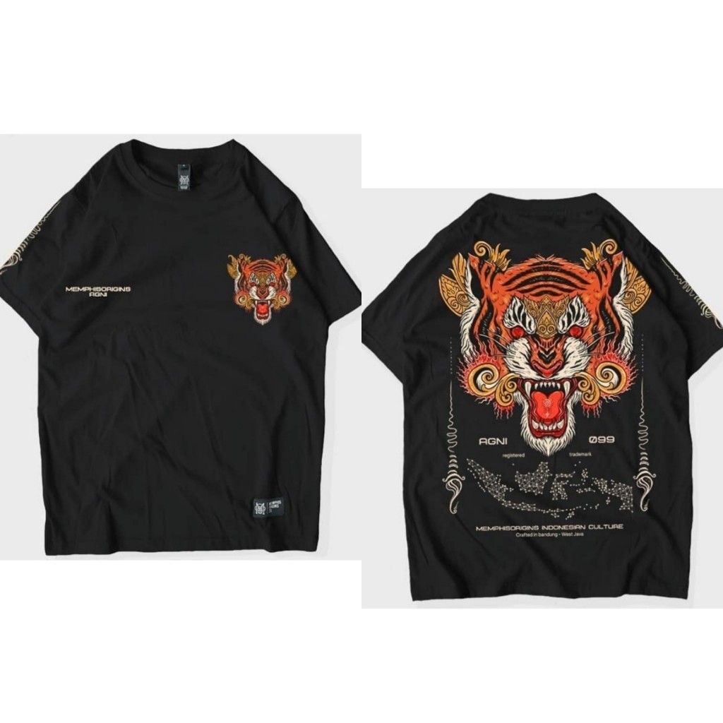 Kaos Distro Memphis Origins Agni Harimau Tiger Japanese Culture Hype Hype Beast Lengan Pendek Pria W
