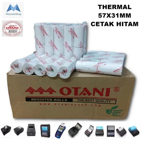 

Kertas Thermal 57X30 / 57x31MM OTANI HARGA 1 ROLL Printer Bluetooth Kasir SPOT EDC BRI INV