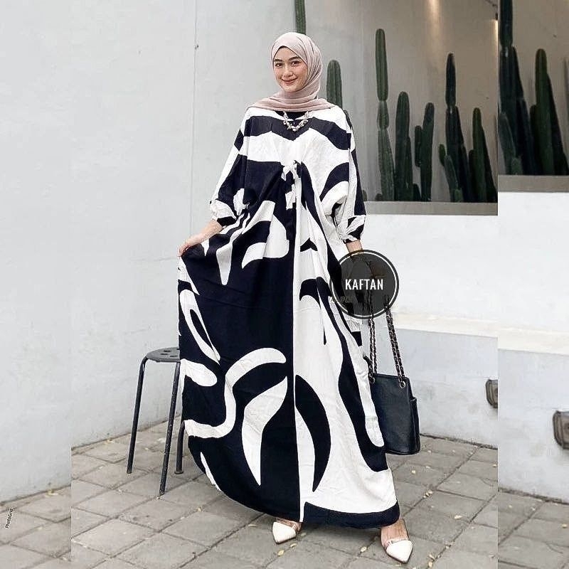 Kaftan Jumbo Busui Gamis Bahan Rayon Tebal Super Jumbo Batik Muslim Kaftan mewah Elegan Baju Pengaji