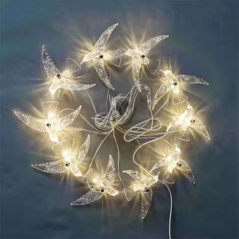 Flori - Lampu Burung Gantung Dekorasi isi 10