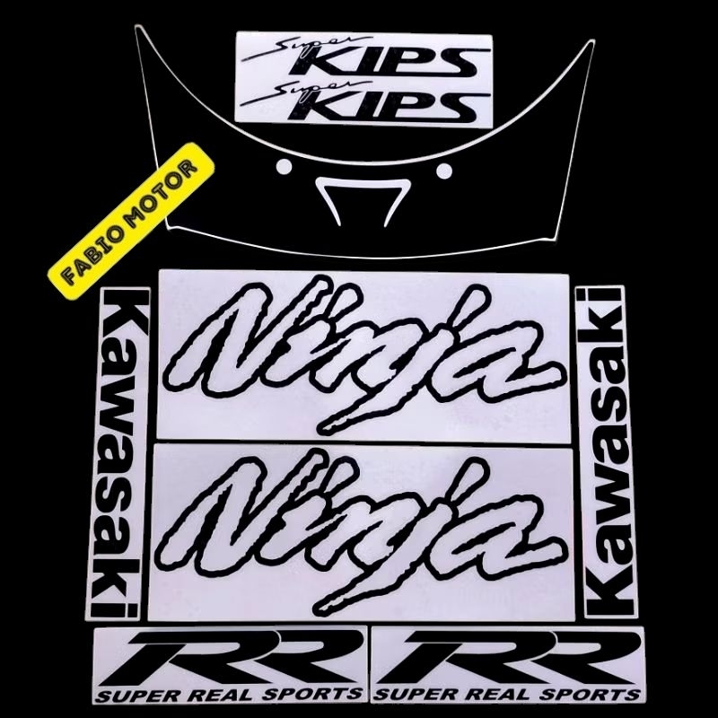 Stiker cutting ninja rr old 150 untuk motor warna putih bisa dipernis