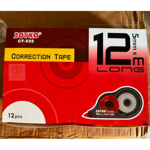 

(1 LUSIN / 12 PCS) Correction Tape Pita Koreksi Joyko CT-522