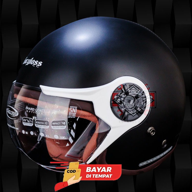 HELM CARGLOSS YR HIJAB DEEP BLACK DOFF - RETRO CARGLOS