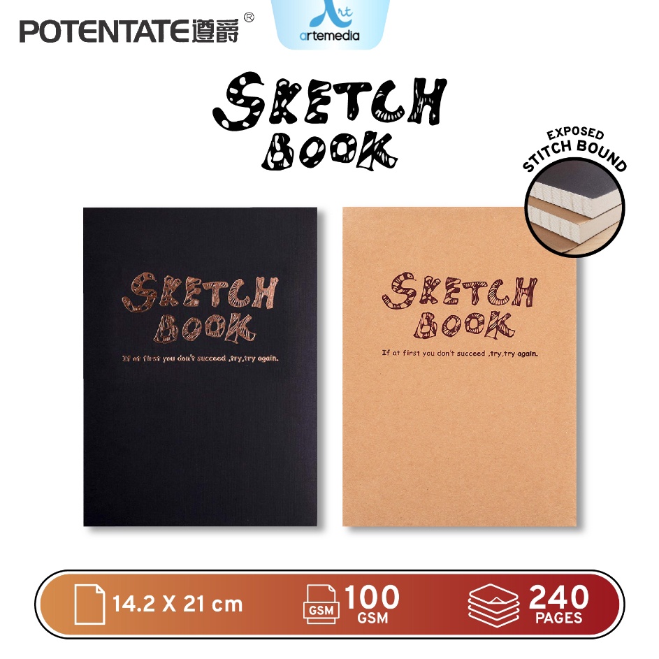 

Penjualan Terkini Potentate A5 Exposed Stitch Bound Sketchbook