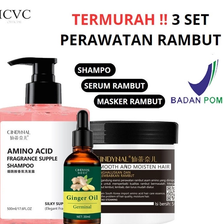 Penawaran Terbaik  BPOM  CINDYNAL SMOOTH AND MOISTEN HAIR Paket 3 in 1 Pelurus Rambut Shampo  Hair M