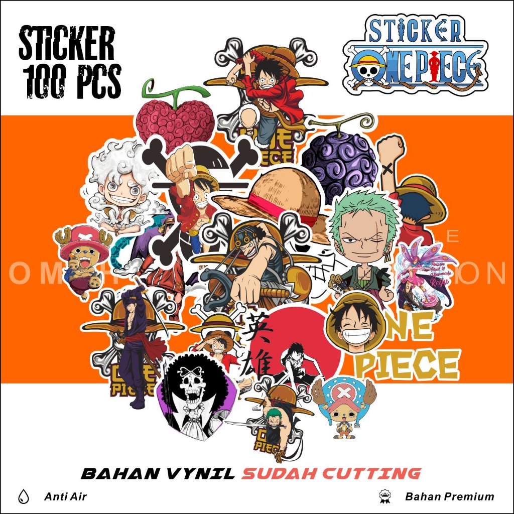 

Stiker Anime One Piece Vinyl Waterproof untuk Dekorasi Laptop Helm Tumbler Ipad