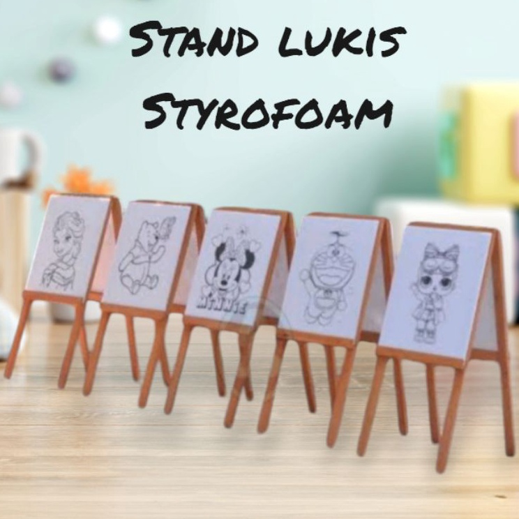 

Serba Serbu Meja lukis stand melukis 2 sisi from styrofoam bergambar 33x5