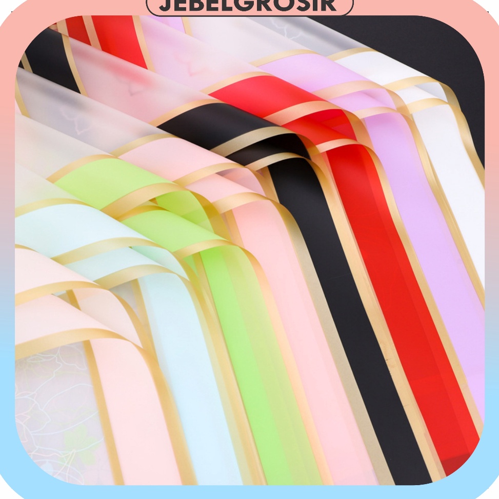

Paling Unik 2 LEMBAR Kertas Buket Bunga Uang Cellophane Flower Wrapping Paper Double Frame List Gold KB627