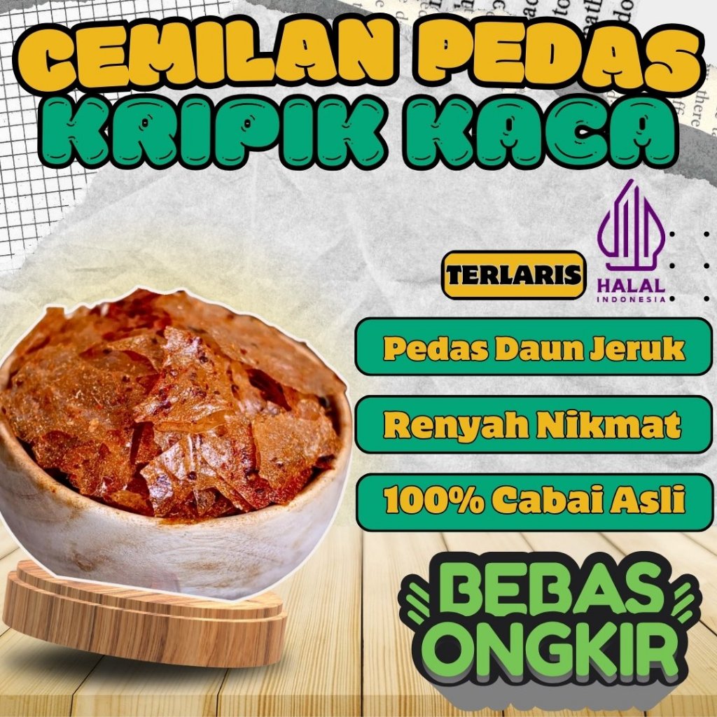 

KERIPIK KACA KRIPCA BELEDAG EKSTRA BUMBU REMPAH MELIMPAH PEDAS DAUN JERUK ISI 1KG VIRAL
