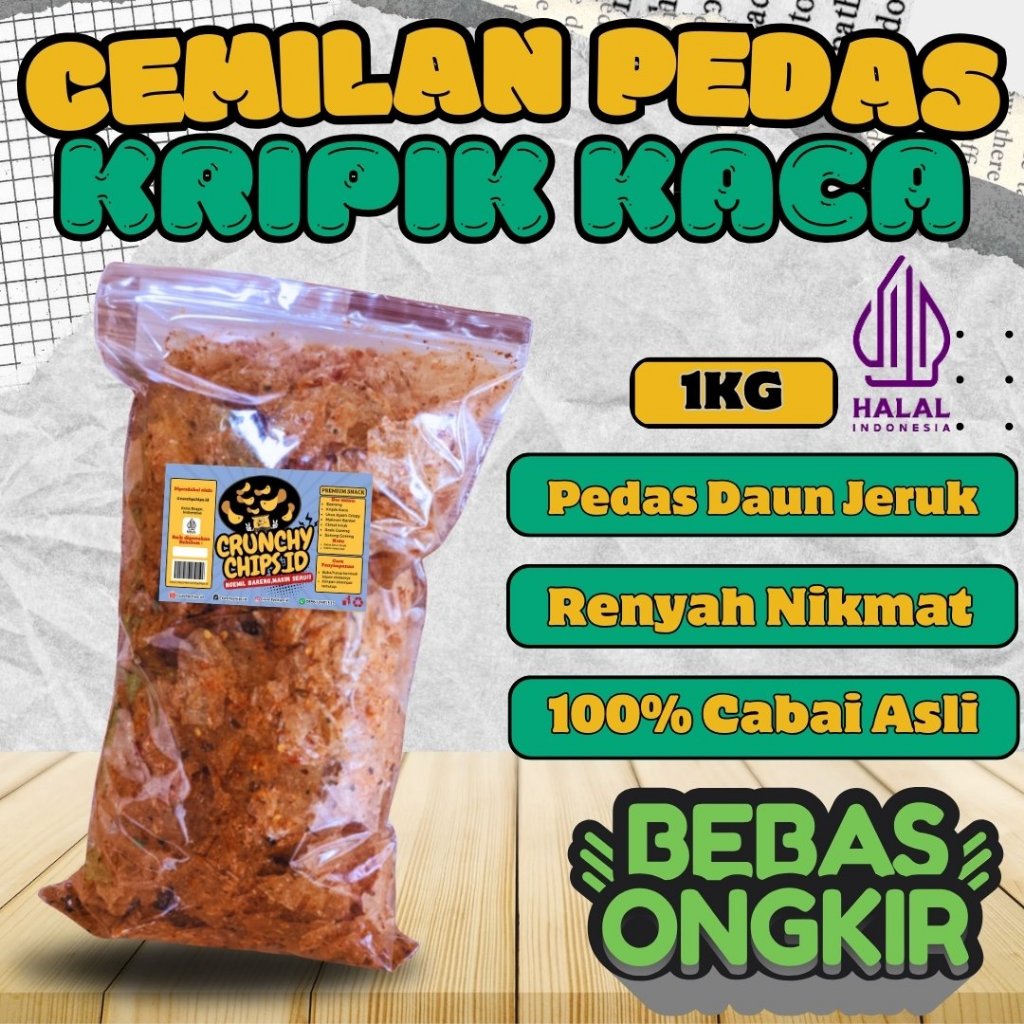 

KRIPCA KRIPIK KACA BELEDAG KILOAN EKSTRA PEDAS DAUN JERUK BUMBU REMPAH MELIMPAH CIKRUH ISI 1KG