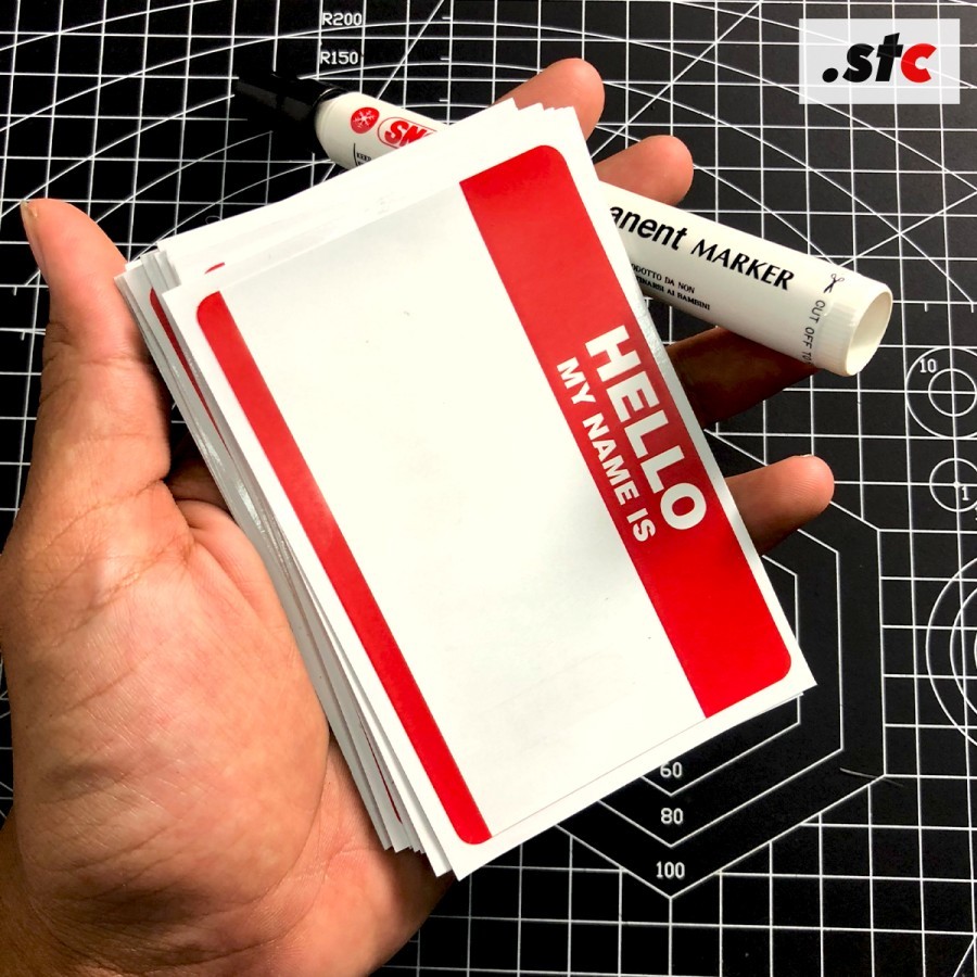 

(isi 18 lembar) Sticker Hello My Name is Polos stiker Graffiti sticker