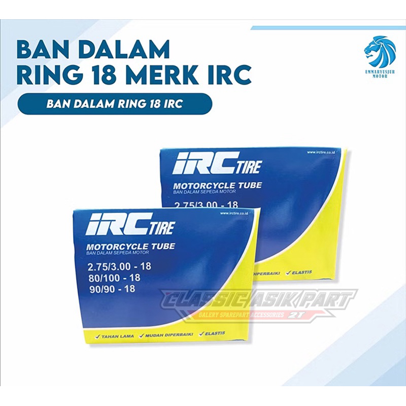 BAN DALAM IRC 275 / 300 RING 18 80 / 100 RING 18 90 / 90 RING 18