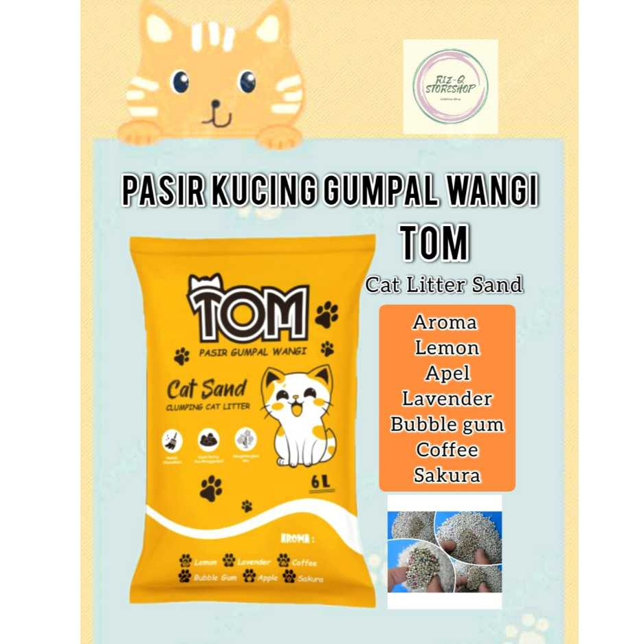 12 Liter Pasir Kucing Gumpal Wangi TOM Cat Litter Beraroma Segar