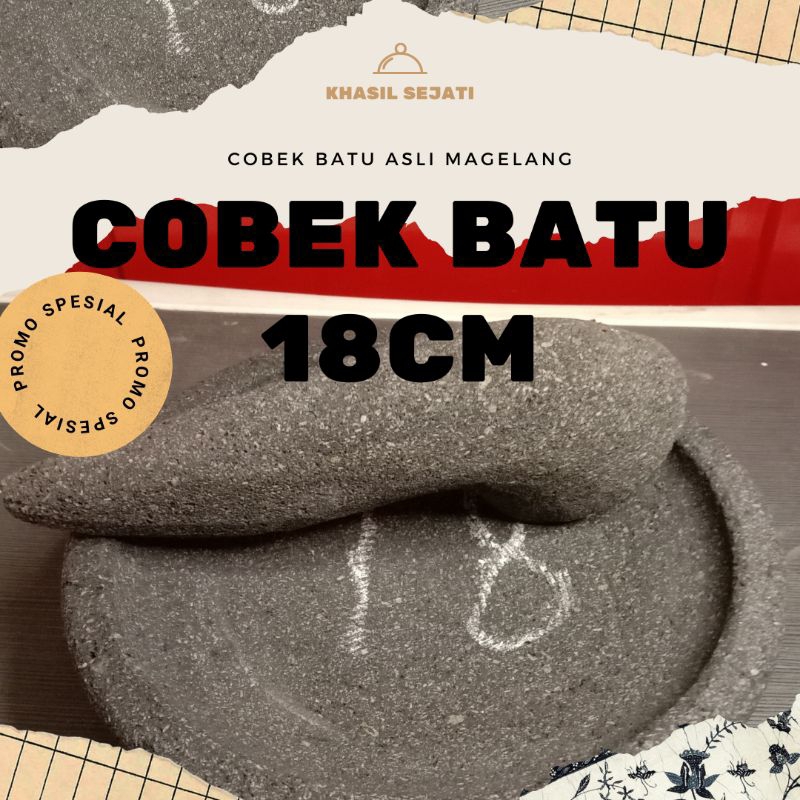 Cobek batu asli dan super magelang 18cm coet batu saja