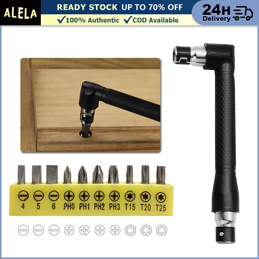 Kepala Obeng L Shaped Siku Sudut Kunci Pas Soket Obeng Dual Head Carbon Steel Screwdriver