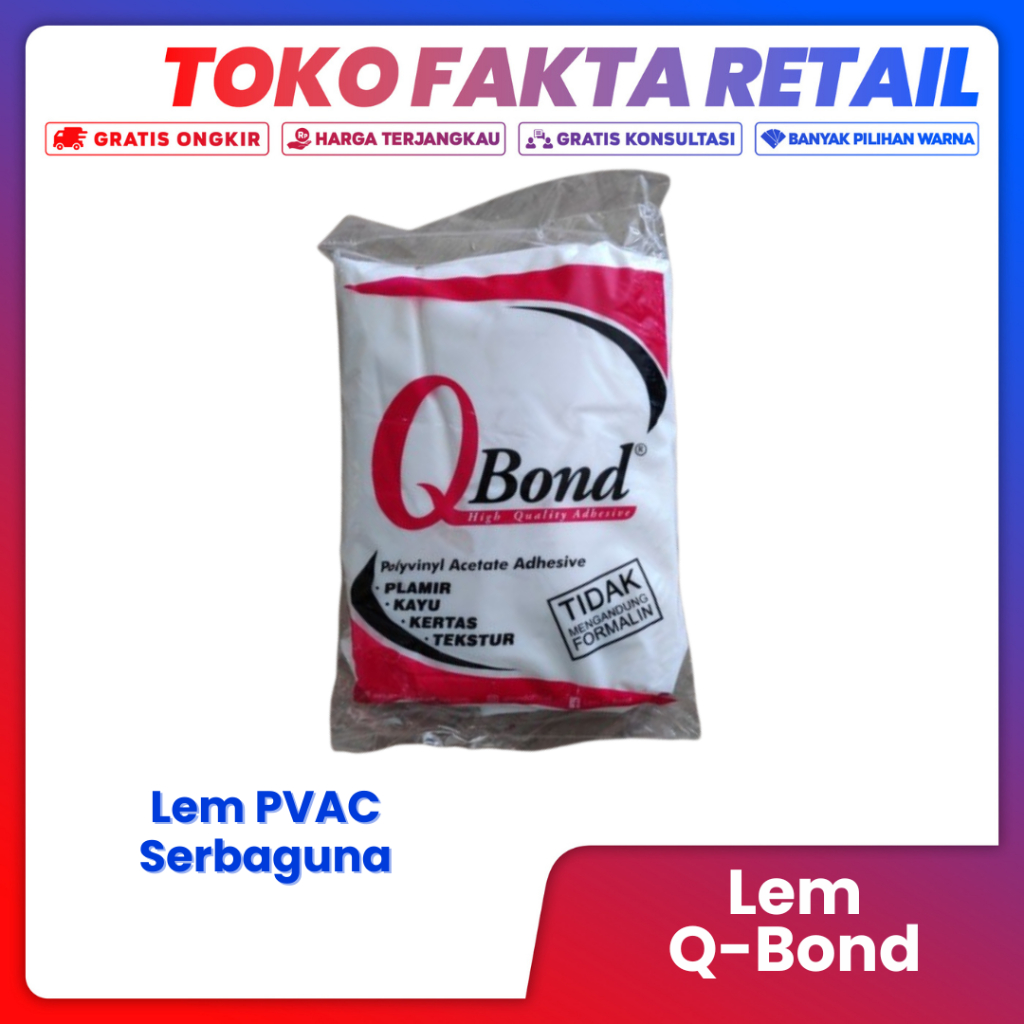 Lem PVAC Serbaguna Q-Bond 600 Gr Lem Kayu, Kertas, Perekat, Lem Plamir Qbond