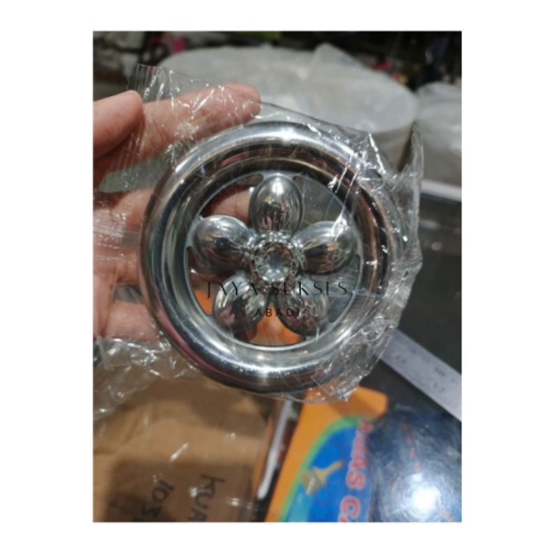 Ornamen/ aksesoris pagar ring gelang stenlis bunga tampilan 2 sisi diameter 10 cm
