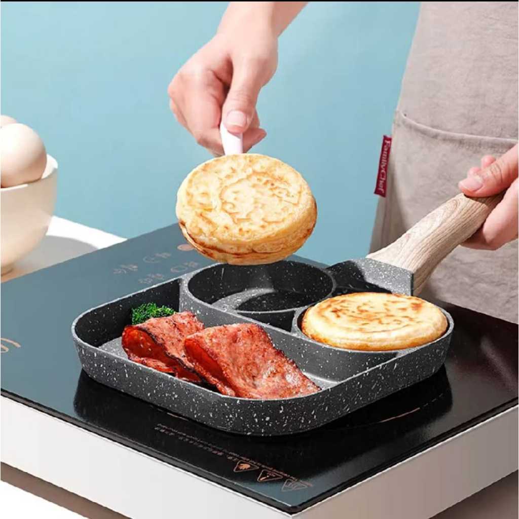 PANCI TELUR CETAKAN 4 LUBANG - 3 LUBANG OMELETTE PAN 4 LUBANG - PANCAKE PAN - BREAKFAST MAKER - PAN 