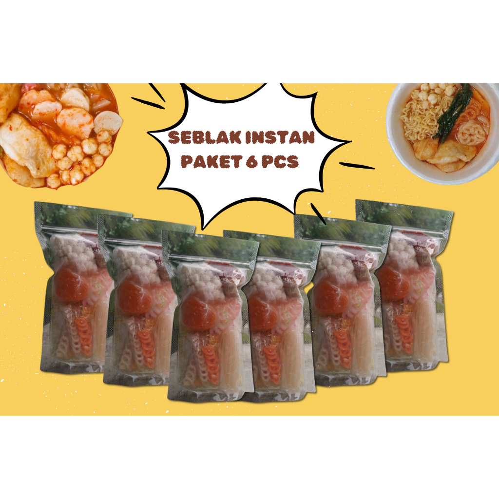 

6 pcs Paket Hemat Seblak Instan Murah - Paket Usaha - Paket Reseller Seblak Instan Murah
