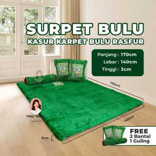 Kasur Karpet Bulu Karakter Tebal Bonus Bantal Guling