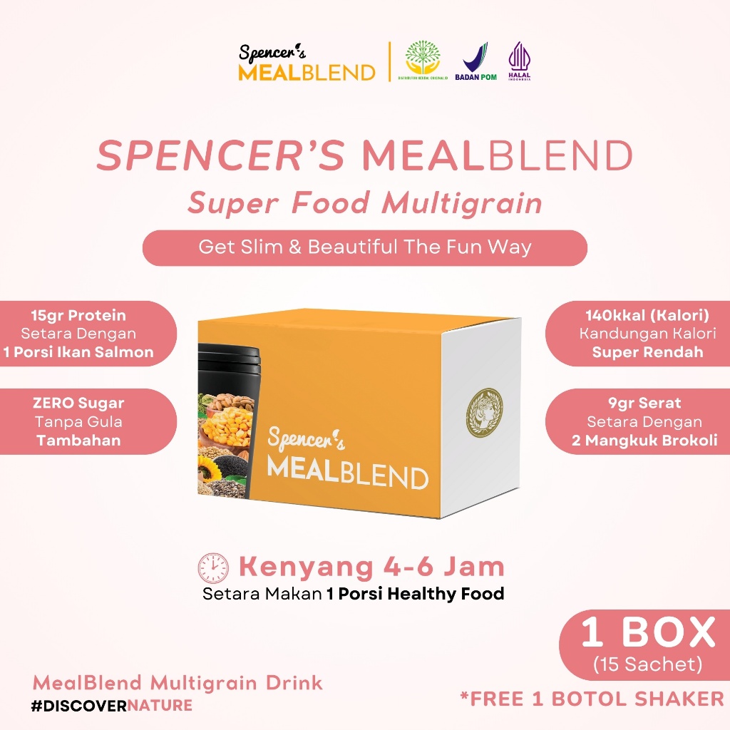 

Spencer's MealBlend Official Complete Nutrition Meal Solusi Langsing Alami Multigrain Original 100%