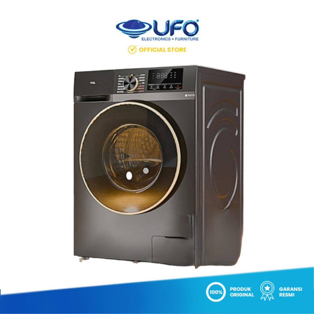 TCL Mesin Cuci dan Pengering 1 Tabung Front Loading 10 Kg/7 Kg TWD105-C22DG