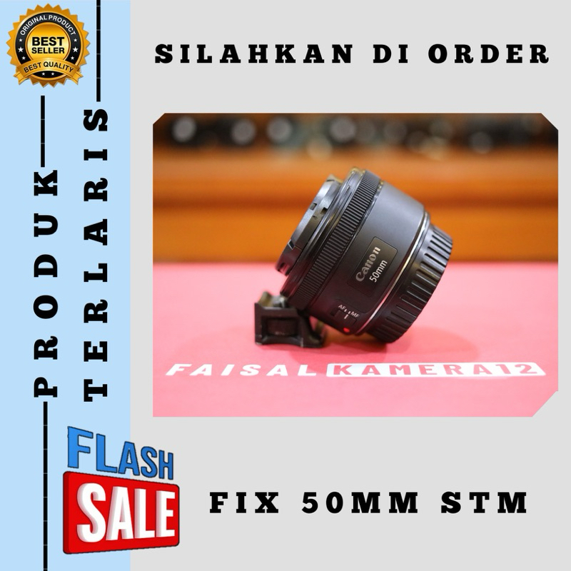 Lensa fix canon 50mm stm f 1.8 seperti baru