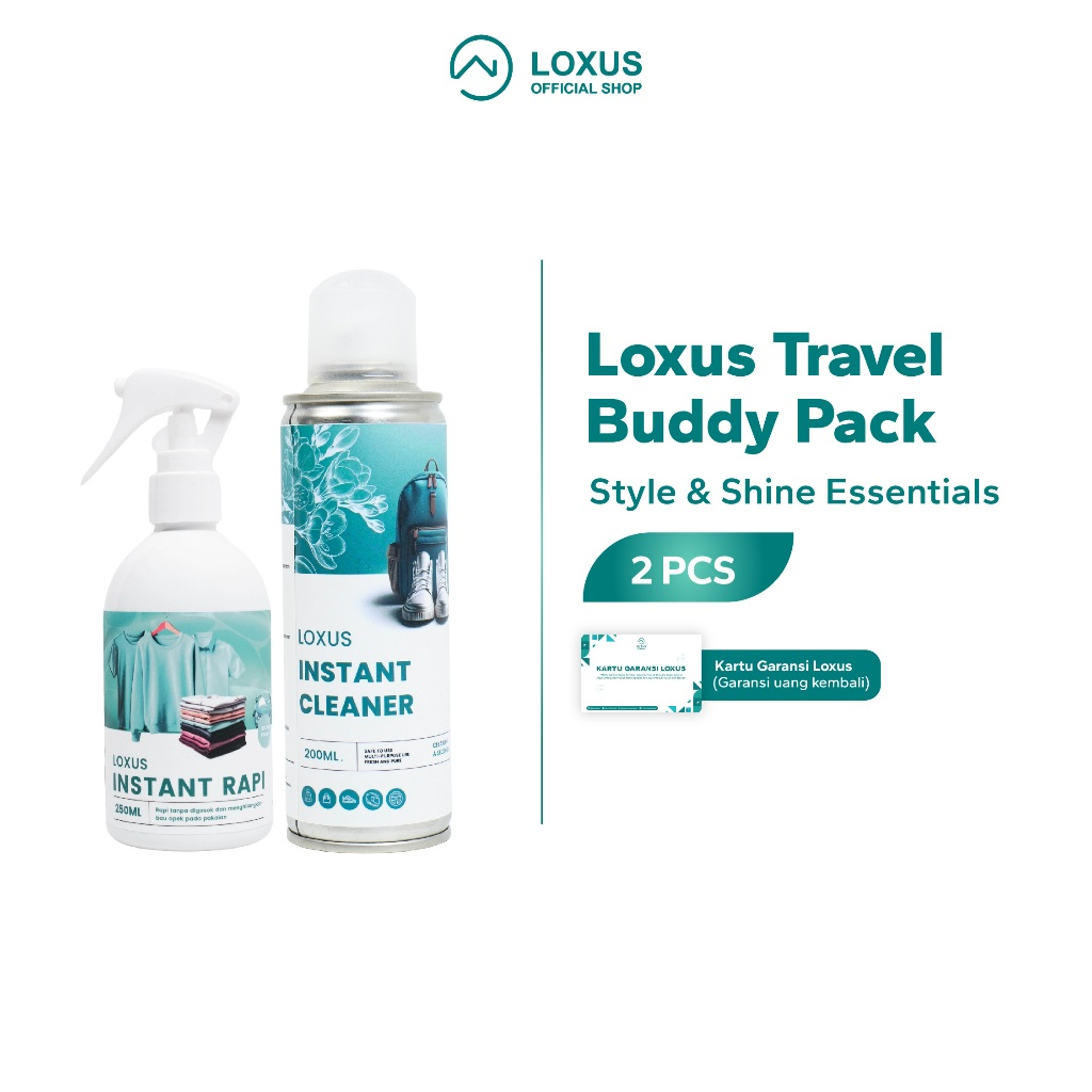 Loxus Travel Buddy Pack - Loxus Instant Rapi dan Loxus Instant Cleaner