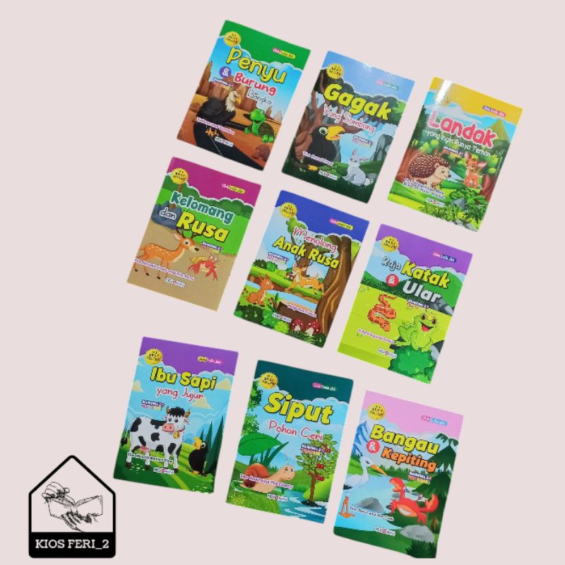 PAKET ISI 9 BUKU CERITA ANAK DAN DONGENG BANGAU KEPITING PENYU BURUNG BANGKAI LANDAK INGIN PUNYA TEM