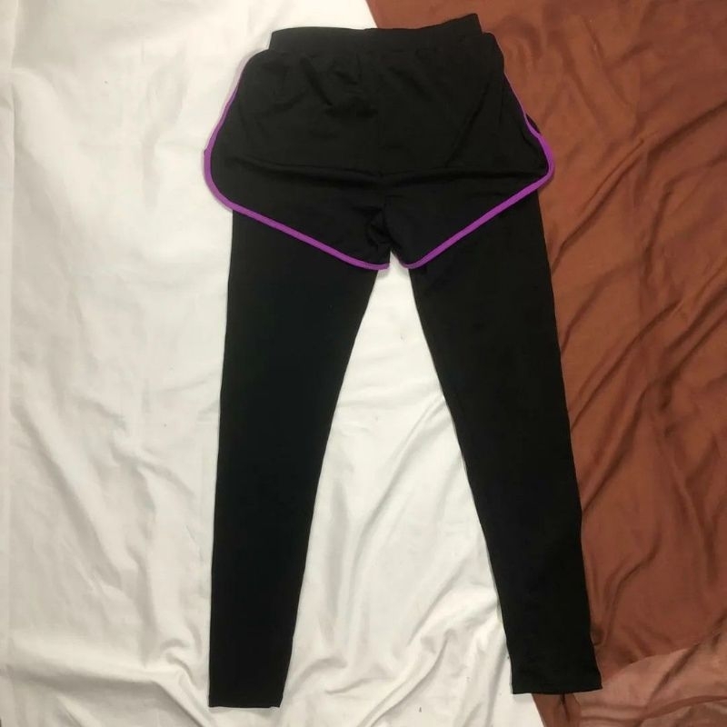 Legging Celana 2in1 // Legging Celana Gym, Fitnes, Zumba, Aerobik // Legging celana wanita sport