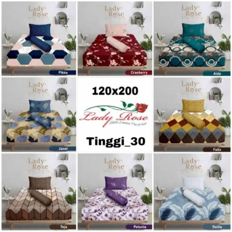 LADY ROSE - Sprei lady rose Prime single 120x200 tinggi 30cm