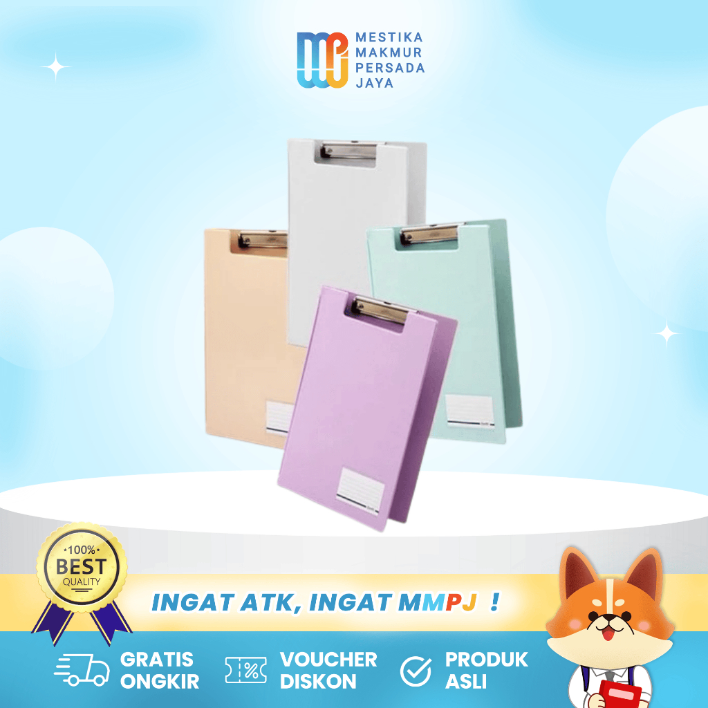 

Bantex Clipboard A4 / Folio - Papan Ujian Dengan Cover Penutup Bahan Cardboard Tebal 4240/4211