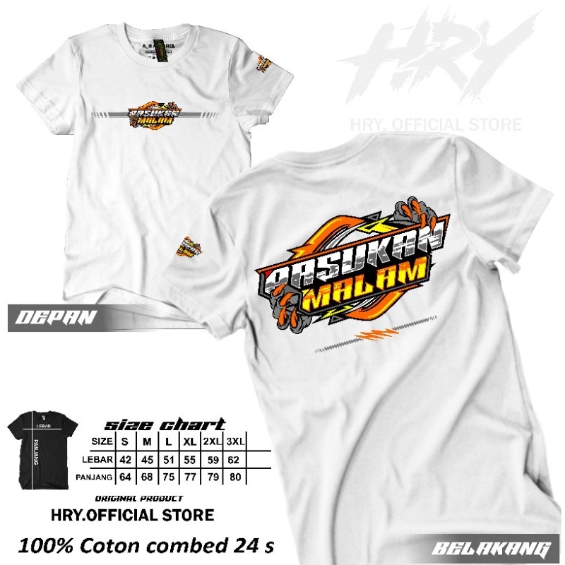 Baju kaos kata-kata Pasukan malam |Driver muda